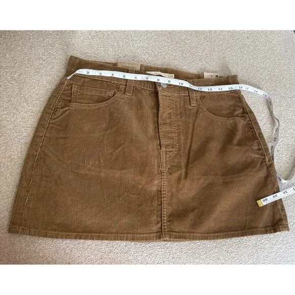 Levi's Icon Skirt Corduroy Brown A Line Button Fly Mini Juniors Size 28 - Picture 6 of 11